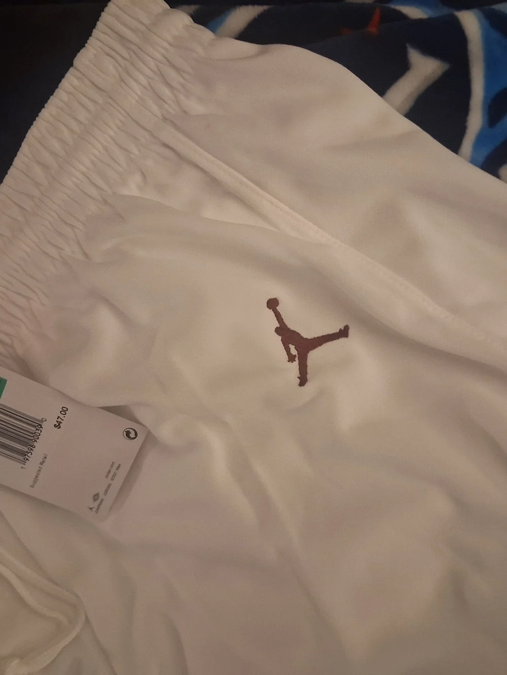 Jordan Men’s White Basketball Shorts with Maroon Trim